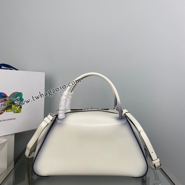 Prada專櫃2022秋冬新款亮面小牛皮手提包 1BA365 普拉達大號手提肩背女包 csp1581